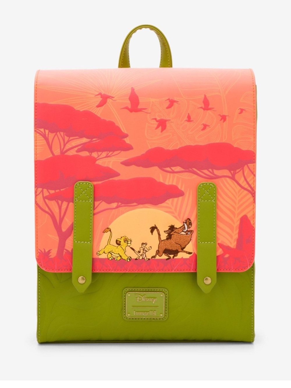 NWT Disney x Loungefly The Lion King Sunset Backpack - Coral & Olive